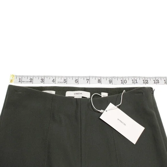 Vince NWT Casual Pleated Pants w/ Ankle Slits Size XS in Green Cotton Blend